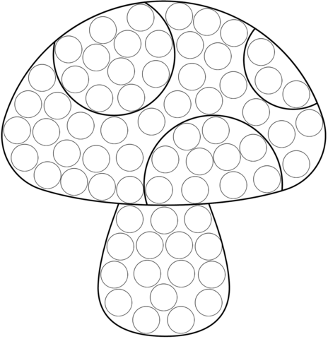 Mushroom Dot Art Coloring Page